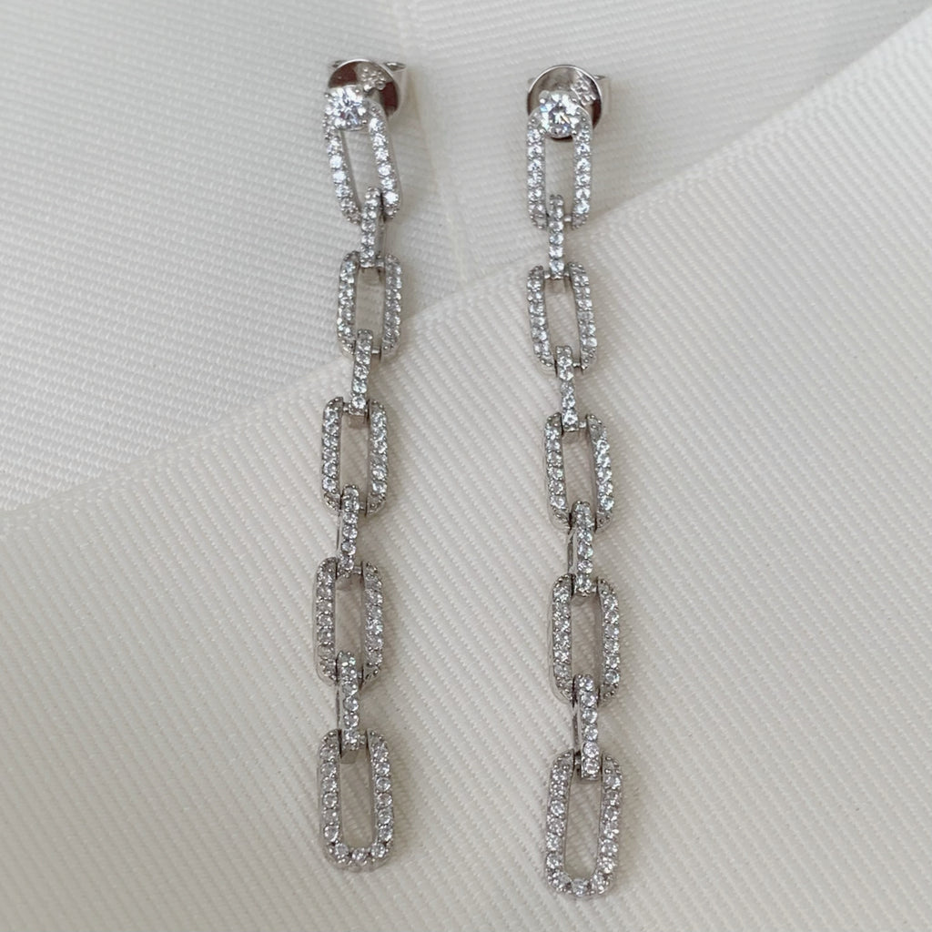 Aretes Largos en Plata  Modelo 91-AR-L23A50