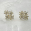 Aretes de Flores en Madre Perla y Plata Dorada 104-AR-L20A50