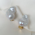 Elegantes Aretes de Perla Barroca Modelo 101-AR-L85A00