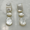 Aretes Colgantes en Madre Perla y Plata Dorada 103-AR-L49A25