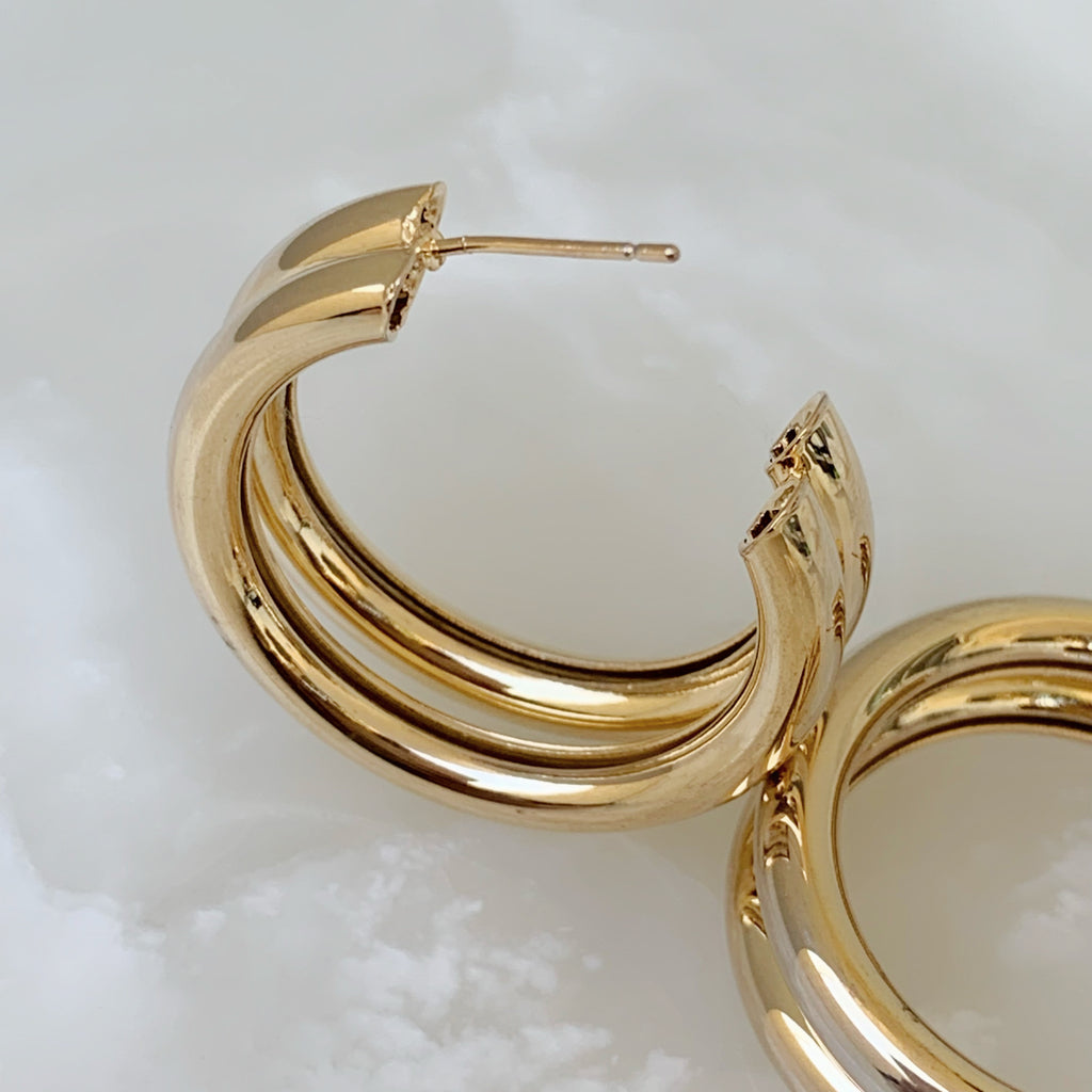 Brilla con Estilo Hoops Earrings en Oro Laminado 23-ARL-135