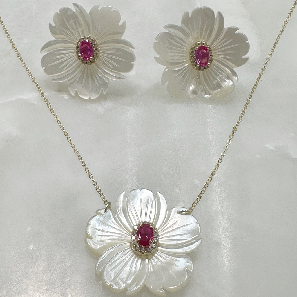 Exclusivo Juego de Cadena con Dije y Aretes en Plata Dorada 75-CD-AR-L17A50-L21A50