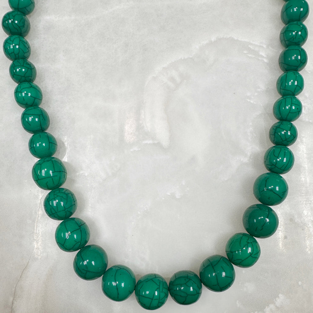 Pebbles Necklace Crackled Green 55-CLN-L15A00