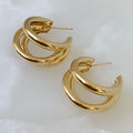 Brilla con Estilo Hoops Earrings en Oro Laminado 24-ARL-135