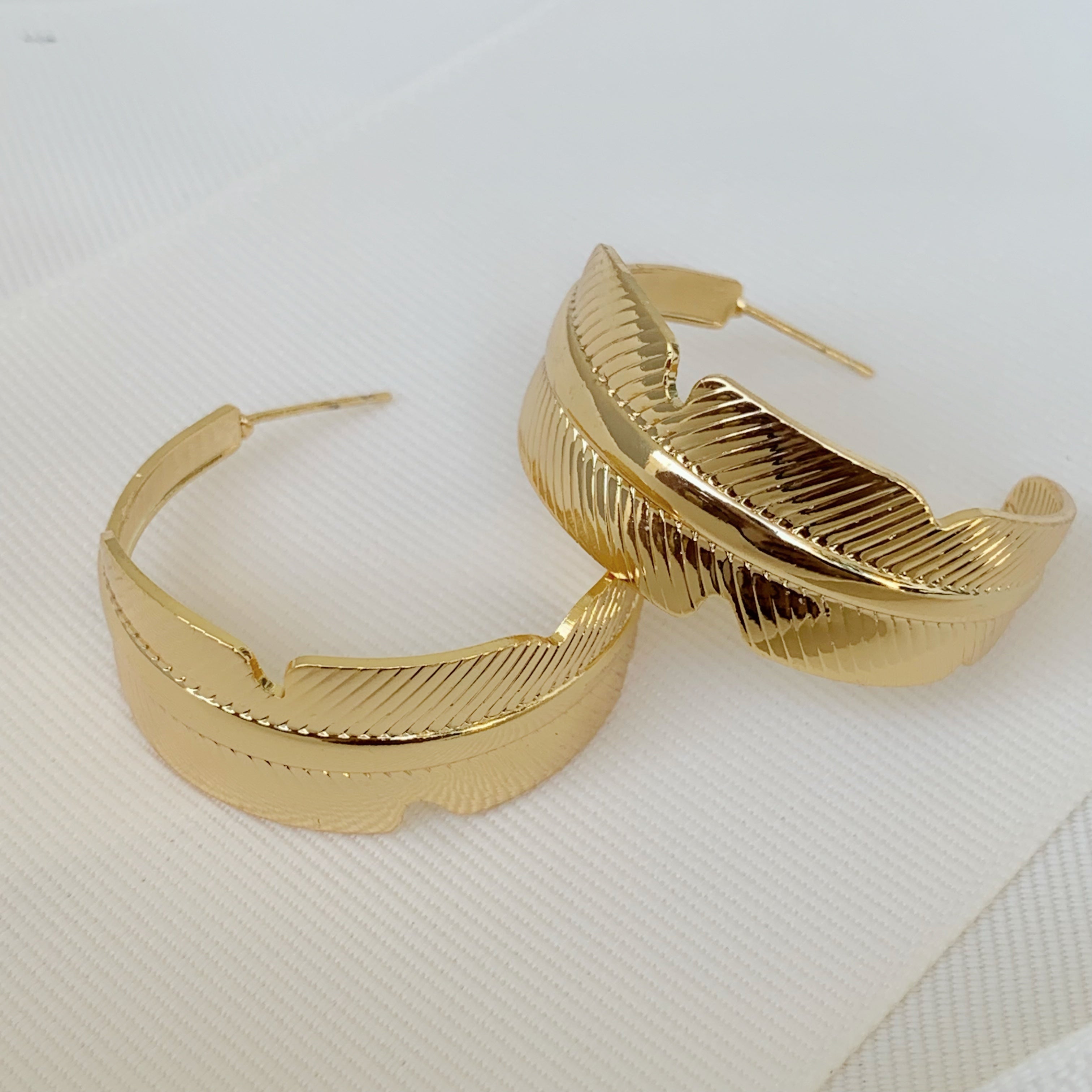 Brilla con Estilo Hoops Earrings en Oro Laminado 01-ARL-135