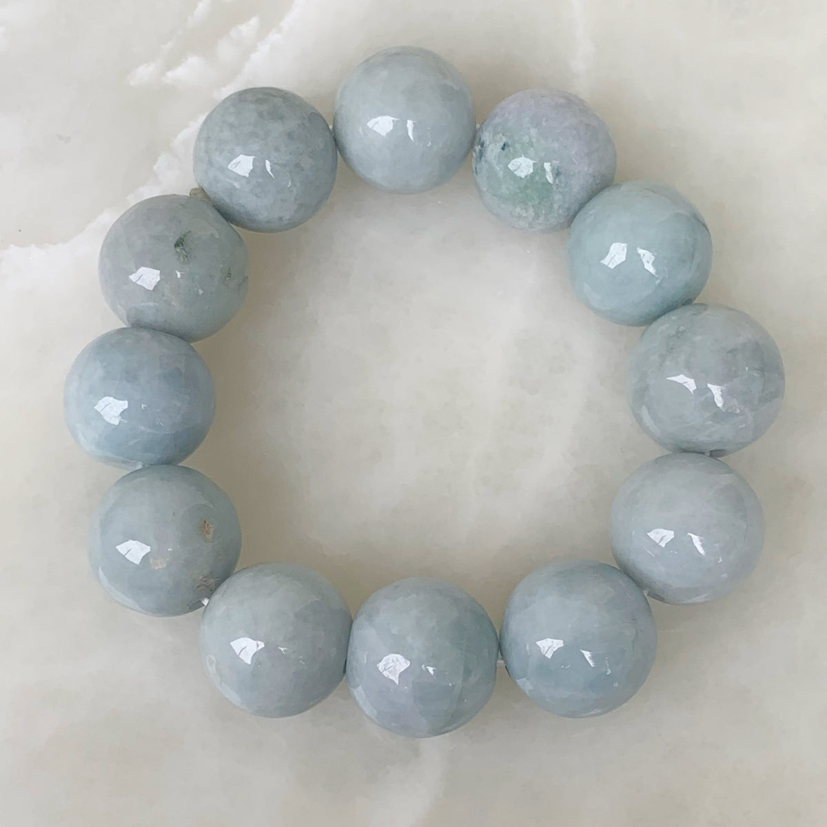 Sofisticado Brazalete Burma Jade Natural Elástico Modelo 14-PP-L85A00