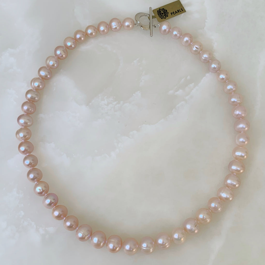 Distinguido Collar Fresh Water Pearls en tono rose 59-CLL-L12