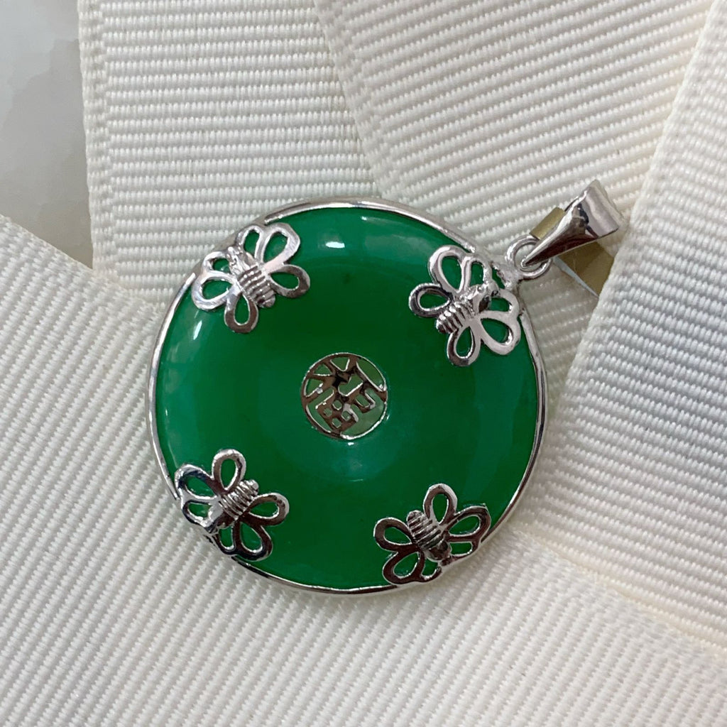 Dije Símbolo Fu de Jade Dyed con Plata 0.925 DI-925-11-L17