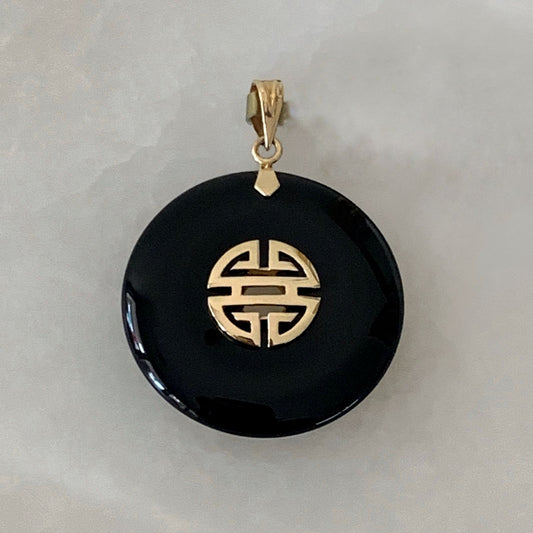 Dije Símbolo Lu Prosperity Onix Oro Amarillo 14K DI-14-11-L79