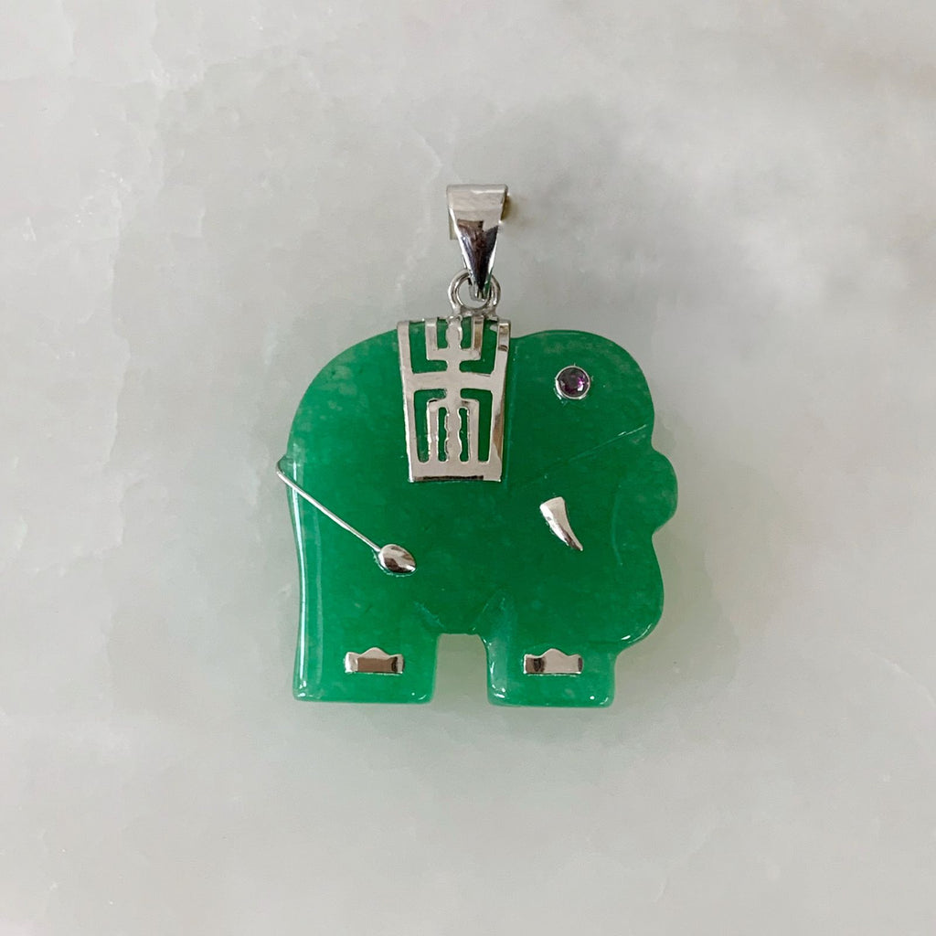 Dije Elefante de Jade Dyed con Plata 0.925 DI-925-07-L15