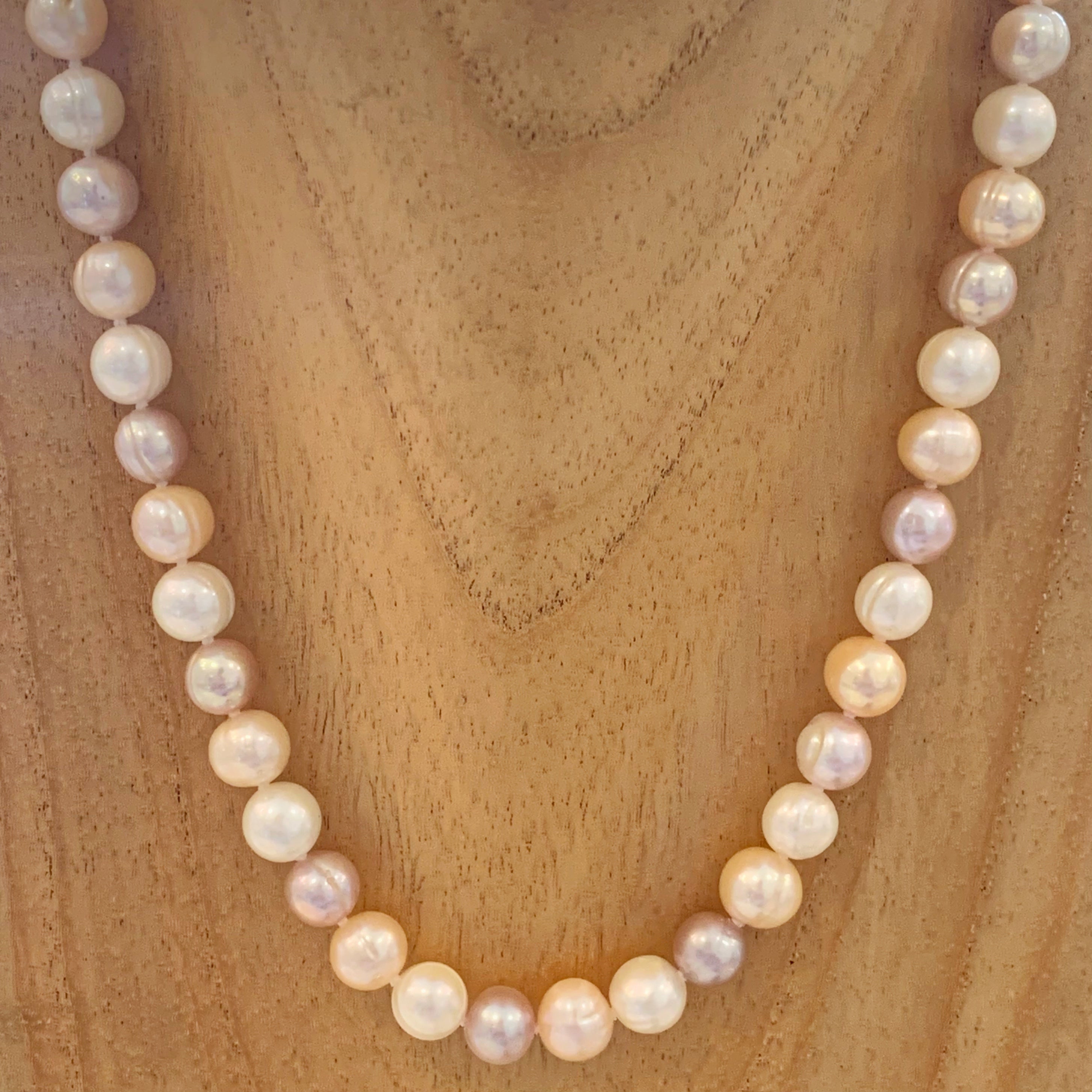Divino Collar Fresh Water Pearls En Tonos Pasteles Modelo43-CLL-L13