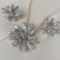 Divino Juego de Collar con Dije-Prendedor y Aretes en Perla Keshi y Sterling Silver 55-CLL-L160A00