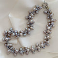 Magnifico Collar Fresh Water Pearls Grey Rodio modelo 31-CLL-L15