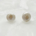 Aretes de Perla Natural y Plata Dorada 117-AR-L15A50