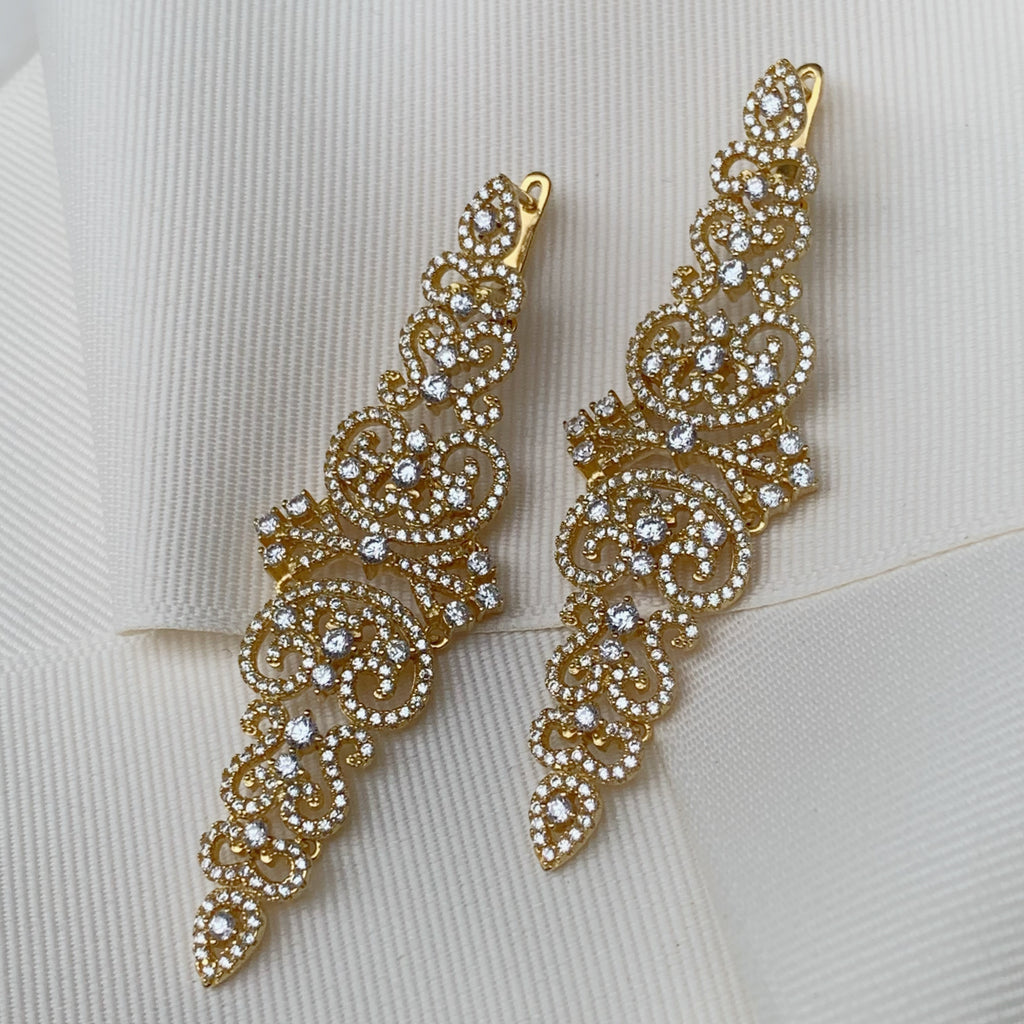 Exclusivos Aretes en Plata Dorada Modelo 89-AR-L54A00