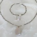 Juego de Cadena con Dije y Pulsera con Perla en Plata 60-CD-P-L29-L15