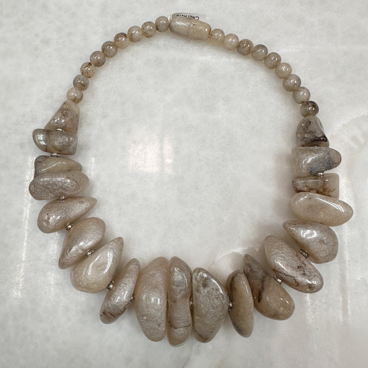 Pebbles Necklace Olive con Brazalete incluido 48-CLN-L10A00