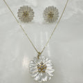 Exclusivo Juego de Cadena con Dije y Aretes en Plata Dorada 73-CD-AR-L16A00-L14A75