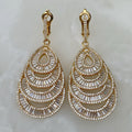Exclusivos Aretes Largos de Plata Dorada Modelo 90-AR-L76A00