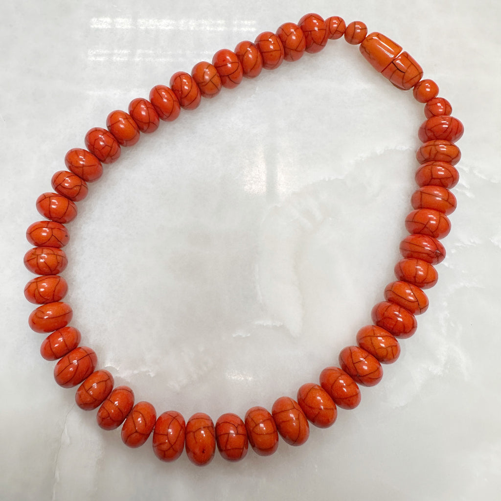Pebbles Necklace Crackled Orange 54-CLN-L10A00
