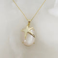 Cadena con Dije de Estrella de Mar en Madre Perla y Plata Dorada 45-PCE-L20A00