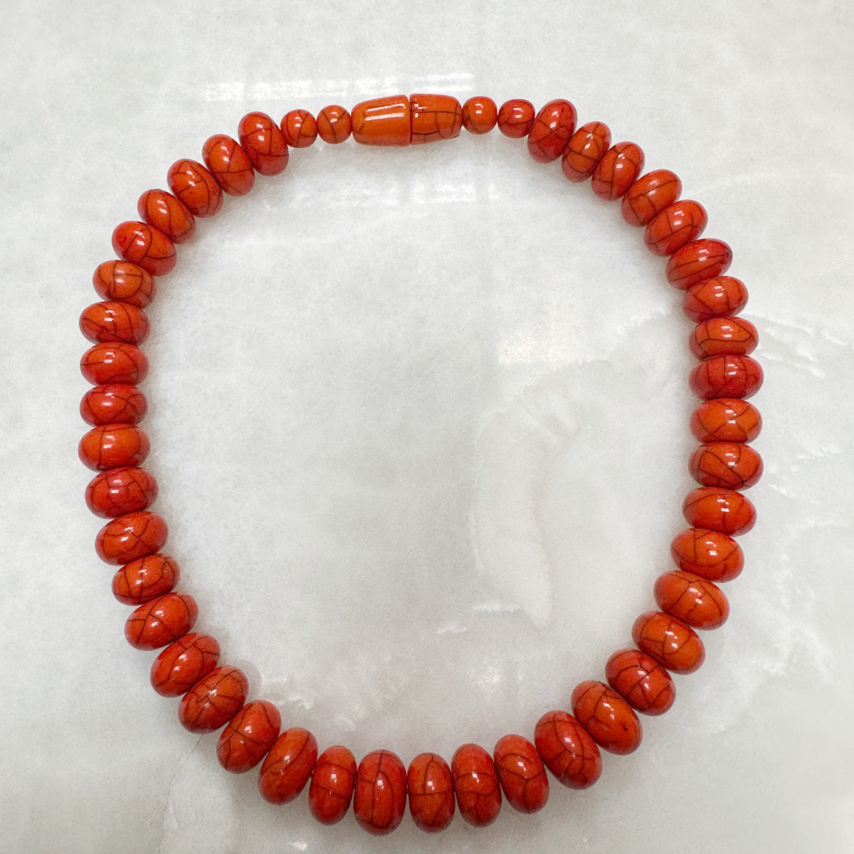 Pebbles Necklace Crackled Orange 54-CLN-L10A00