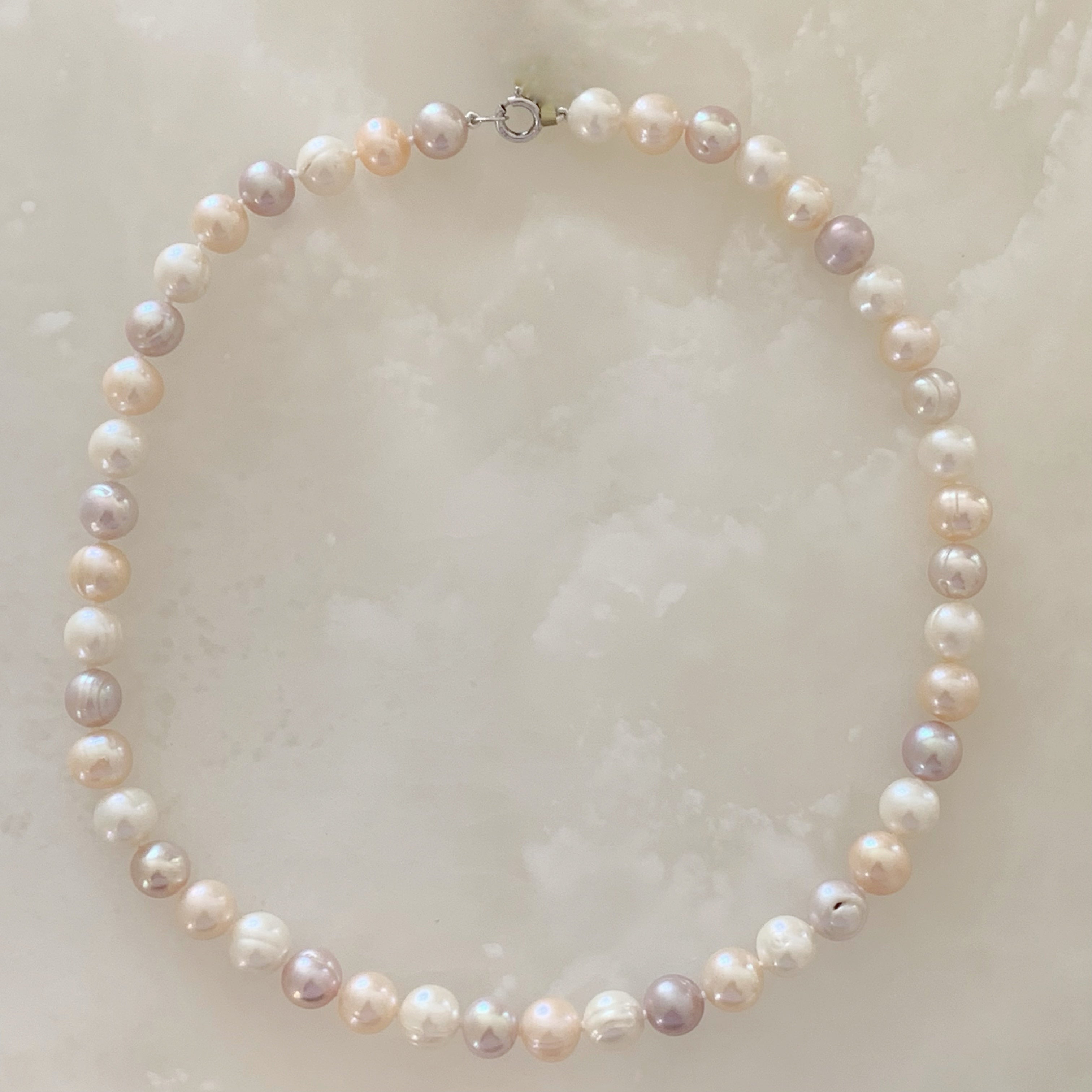 Divino Collar Fresh Water Pearls En Tonos Pasteles Modelo43-CLL-L13