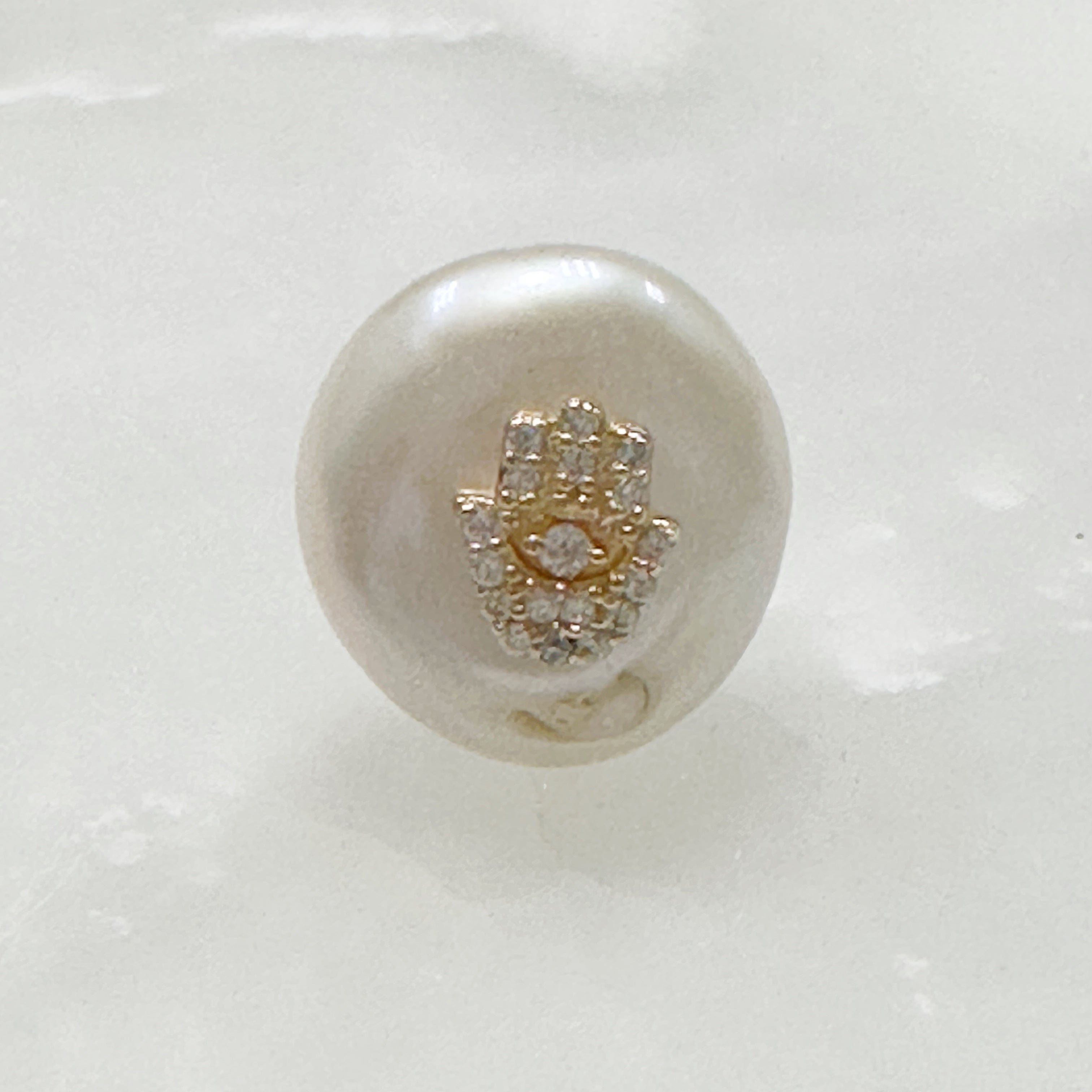 Aretes de Perla Natural y Plata Dorada 117-AR-L15A50