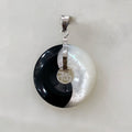 Dije Símbolo Fu Ying Yang Madre Perla y Onix con Plata 0.925 DI-925-12-L17