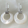 Aretes Colgantes en Madre Perla y Plata 30-AR-L22A25