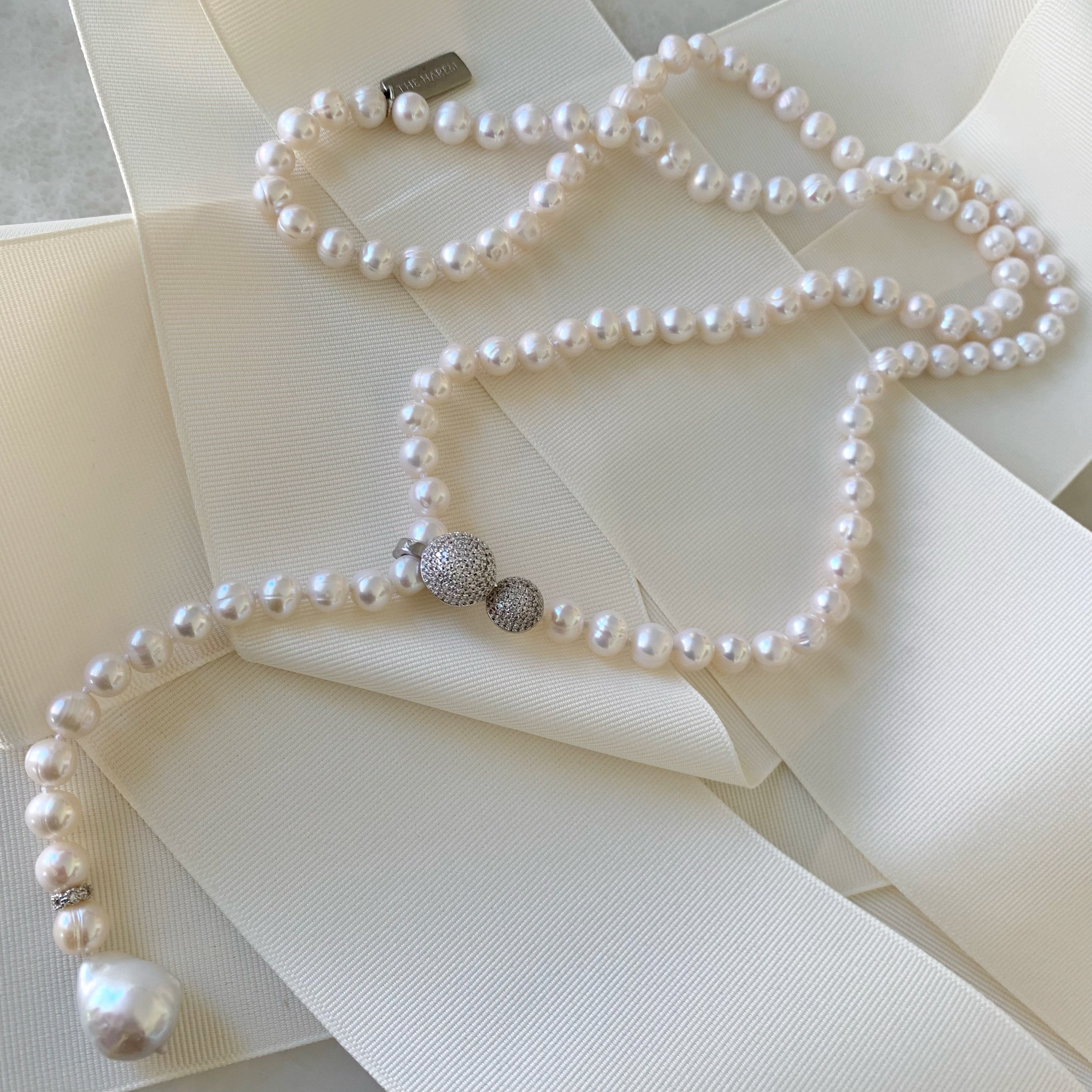 Collar de Perlas Extra Largo Sterling Silver 19-CLL-L45A00
