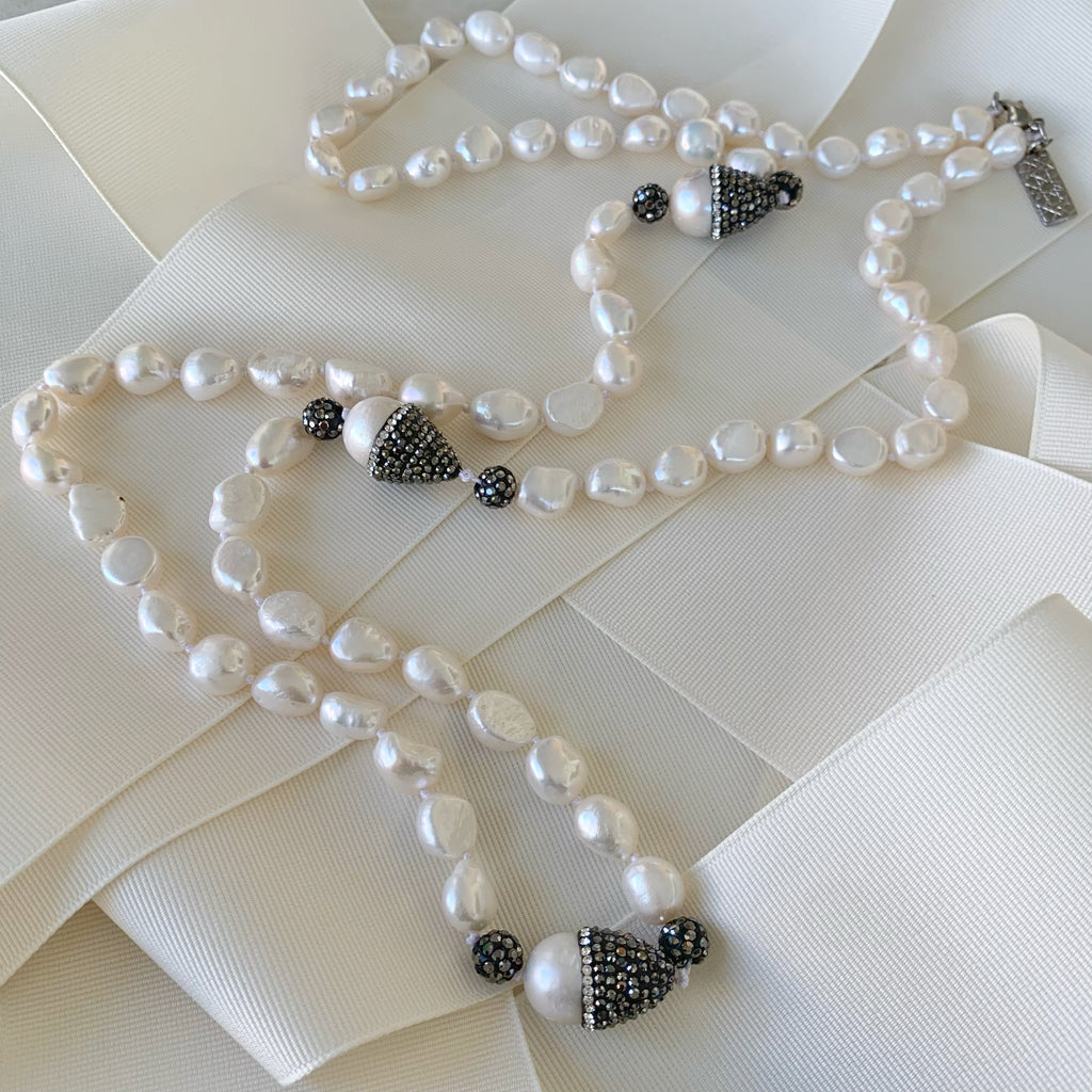 Collar de Perlas Extra Largo Sterling Silver 20-CLL-L45A00